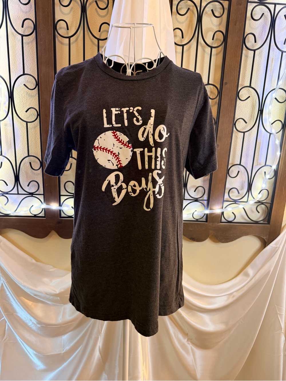 Women's Black 'Let's Do This Boys' Short Sleeve Graphic Tee